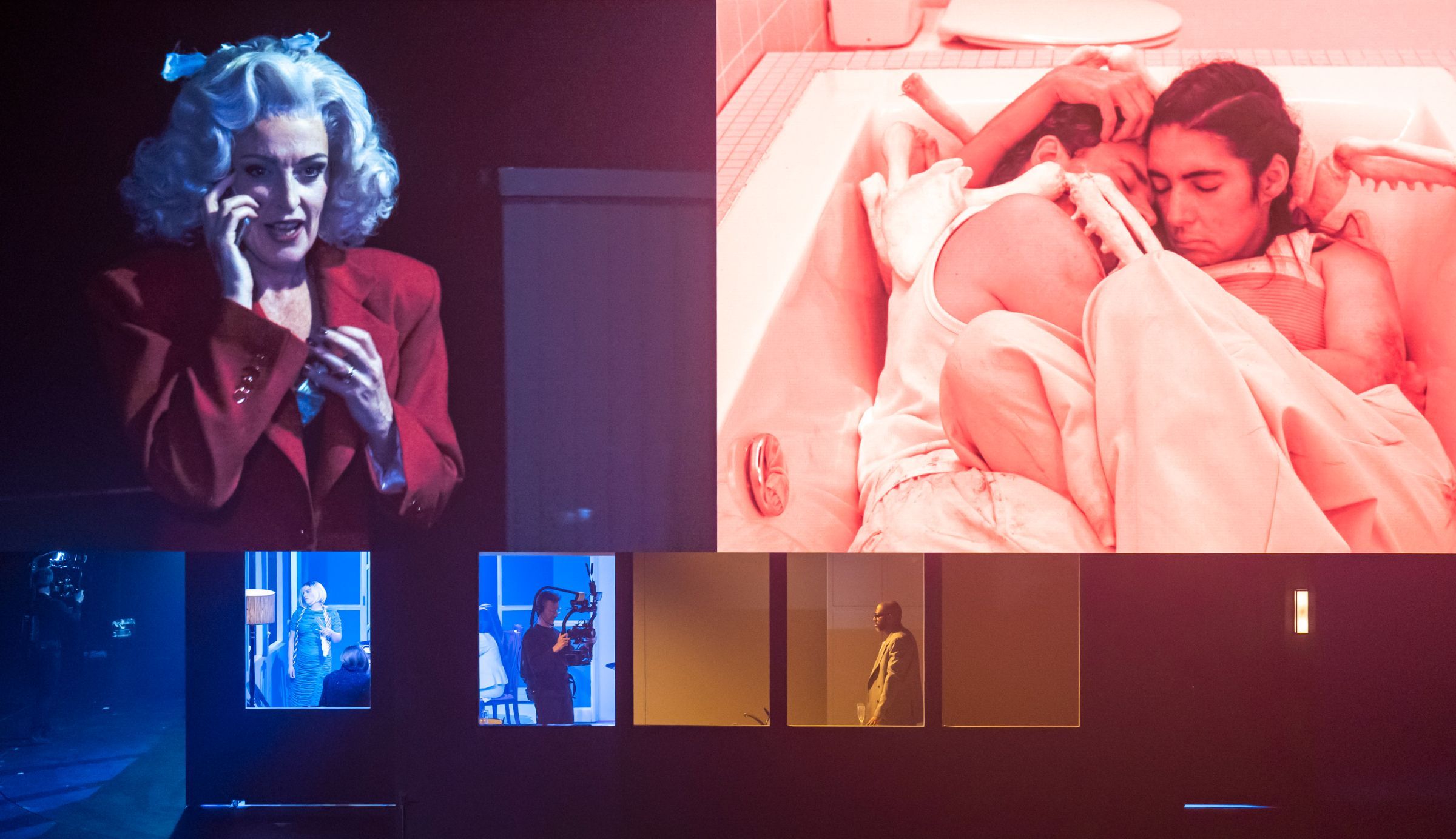 Allison Cook (Mrs X.E.), Matthew McKinney and Mariam Wallentin (Angels) &copy; Tristram Kenton