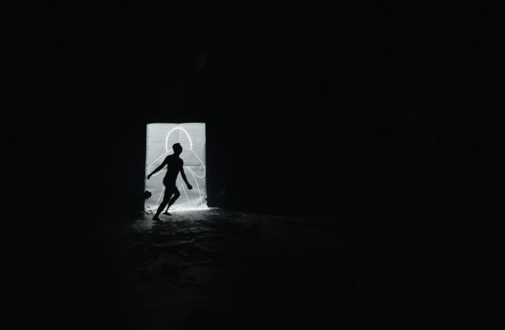 Lee Dongha in his own <i>Guernica Again</i> &copy; Courtesy of the Korean Cultural Center New York; Photo by Matte Han