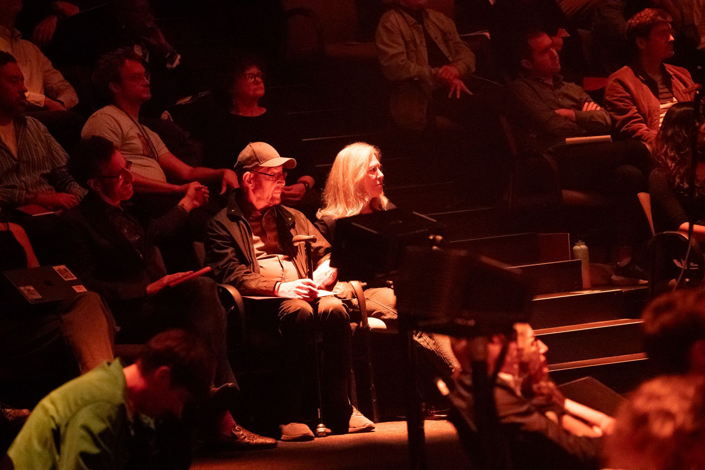 Steve Reich watching <i>Music for 18 Musicians: Staged Variations</i> &copy; Stephanie Berger