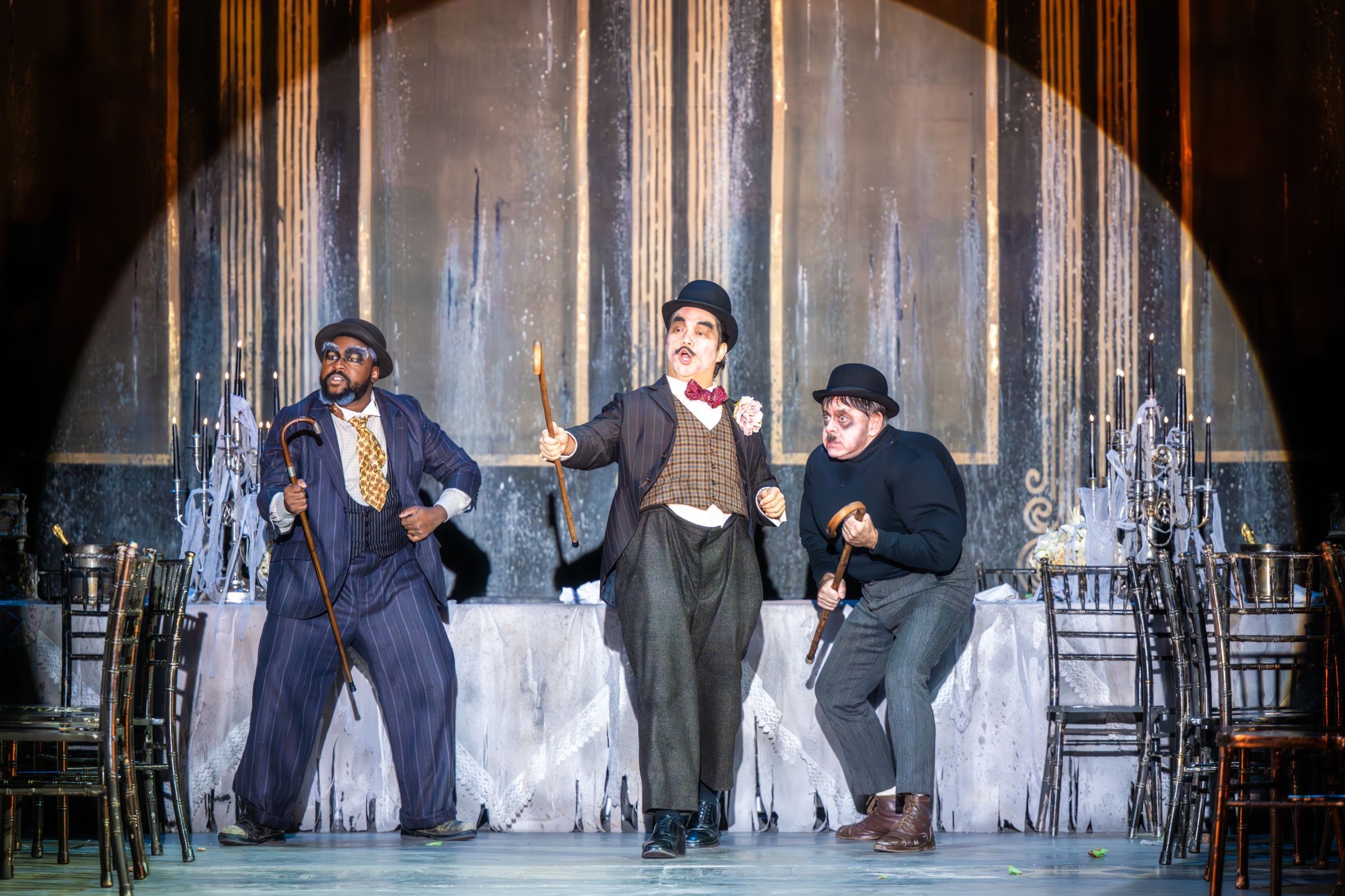 Luvo Maranti (Pong), Josef Jeongmeen Ahn (Ping) and Aled Hall (Pang) &copy; Mihaela Bodlovic