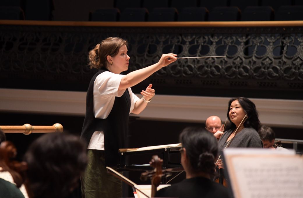 Emilia Hoving and Maya Iwabuchi in rehearsal with the RSNO &copy; RSNO | Clara Cowen