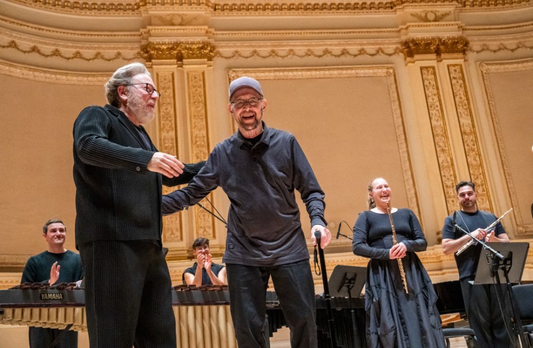 Brad Lubman and Steve Reich at Carnegie Hall © Stephanie Berger