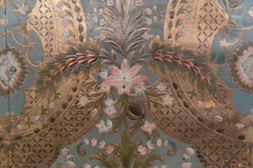 Detail of decorated leather wallcovering at KODE 3 &copy; David Karlin | Bachtrack Ltd