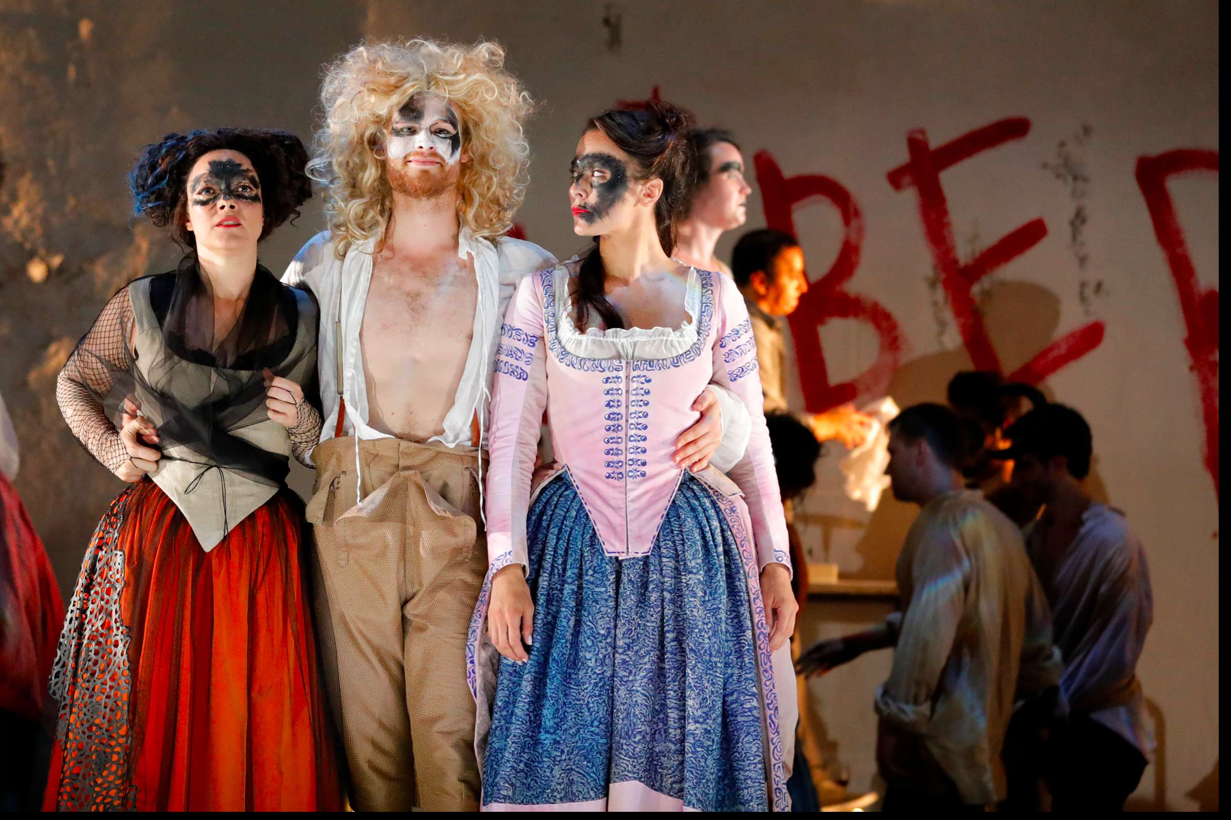 Eleanora Buratto (Donna Anna), Philippe Sly (Don Giovanni) and Isabel Leonard (Donna Elvira) &copy; Pascal Victor | Artcompress