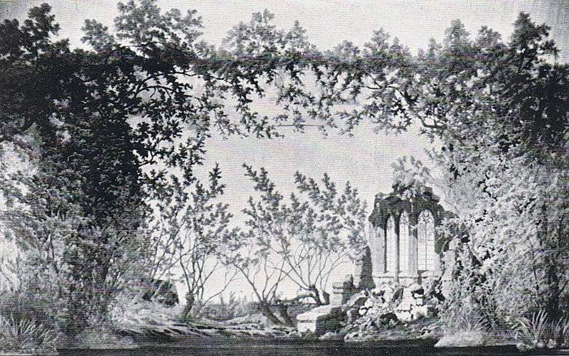 Set for the 2nd Act of <i>Swan Lake</i>, designed in 1895 © Wikicommons