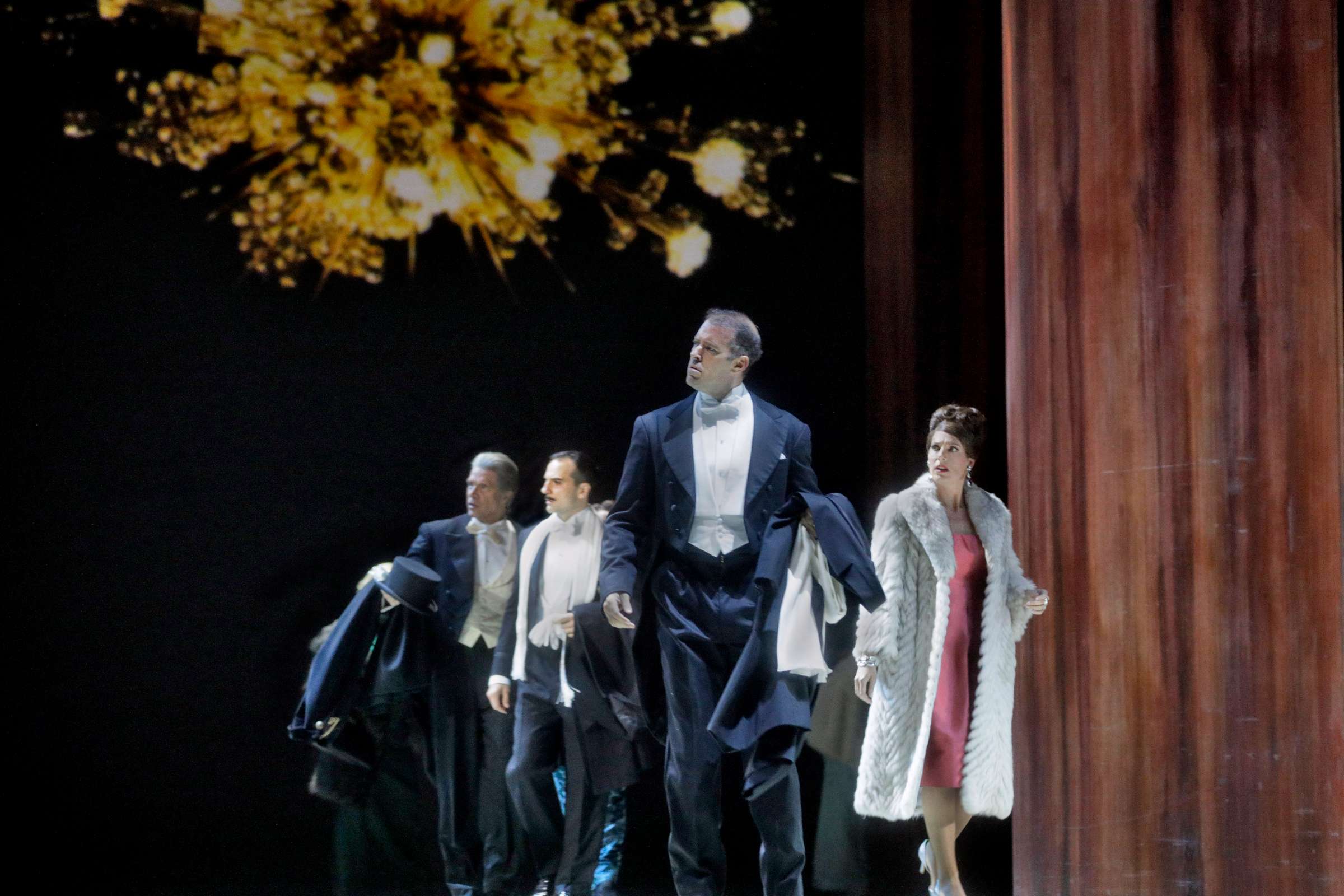 Rod Gilfry, David Adam Moore (Col Álvaro Gómez), Joseph Kaiser (Edmundo de Nobile), Amanda Echalaz &copy; Ken Howard | Metropolitan Opera