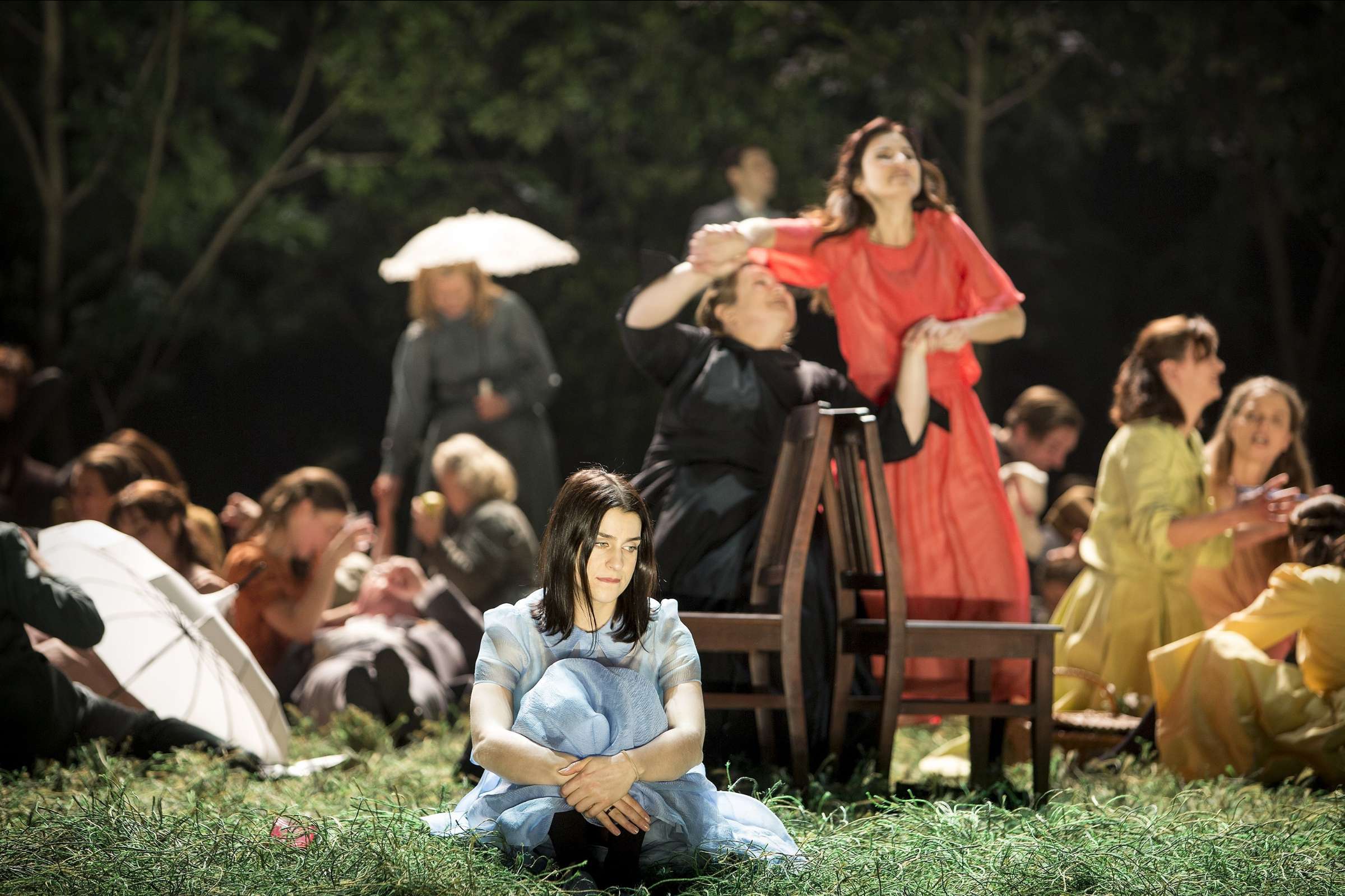 Asmik Grigorian, Margarita Nekrasova (Filippyevna) and Karolina Gumos (Olga) &copy; Iko Freese | drama-berlin.de