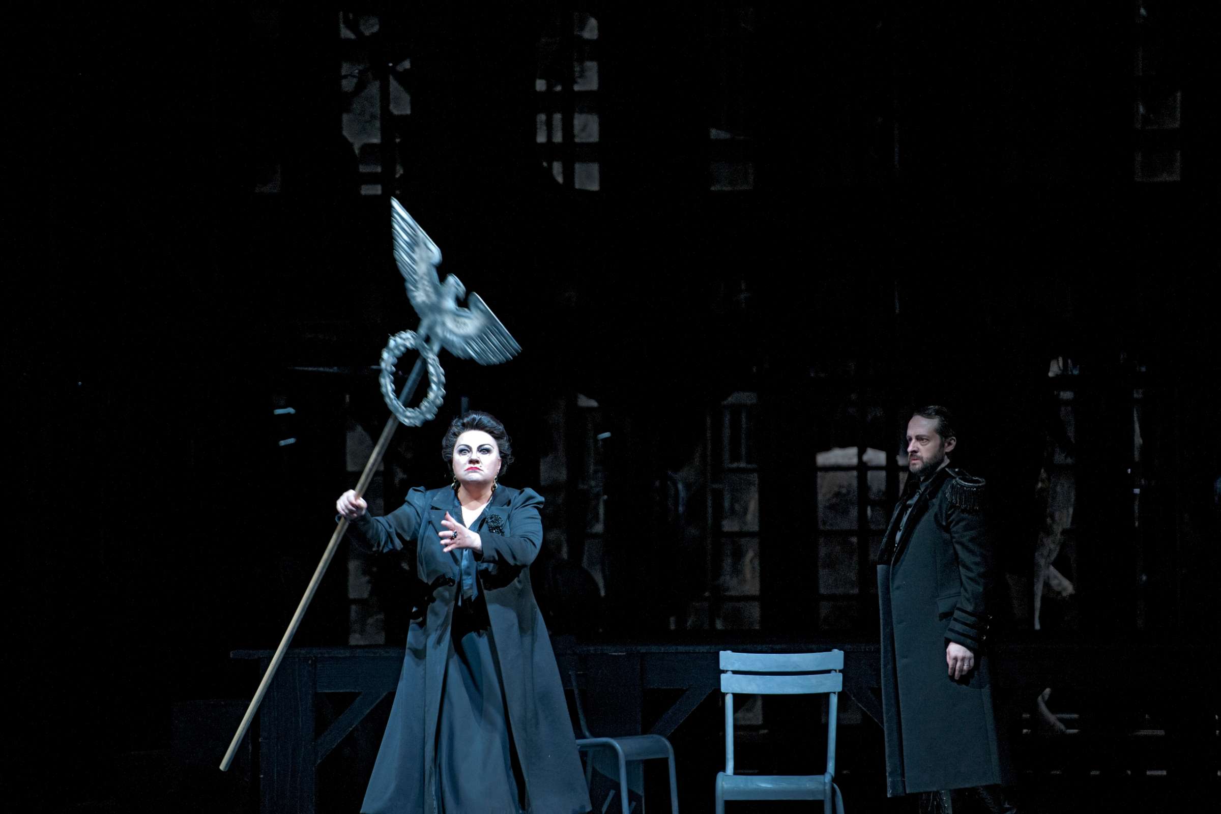 Elena Pankratova (Ortrud), Andrew Foster-Williams (Friedrich von Telramund) © Baus | La Monnaie De Munt