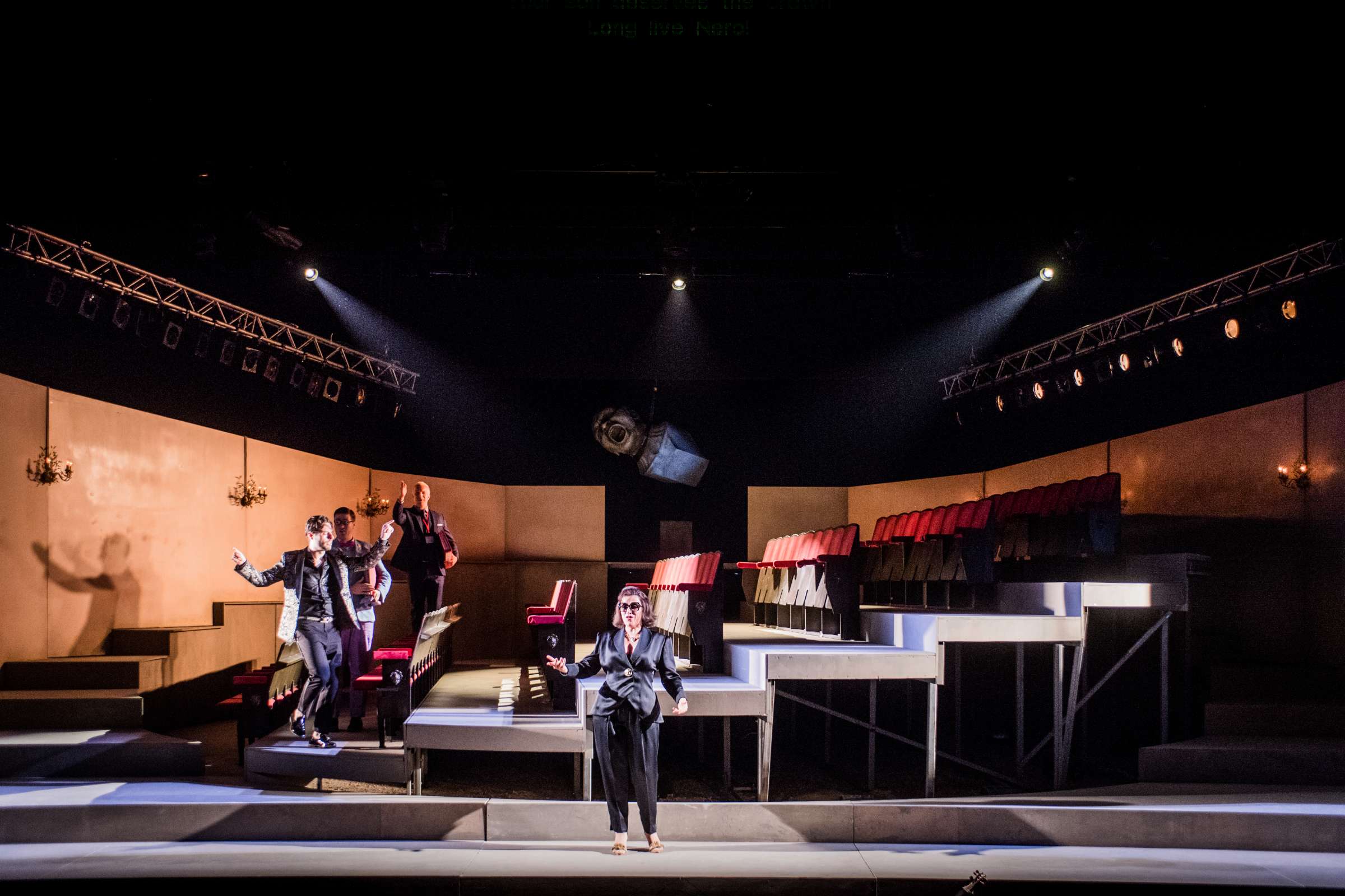 Raffaele Pè (Nerone), James Hall (Narciso), Alex Otterburn (Pallante), Anna Bonitatibus (Agrippina) © Robert Workman