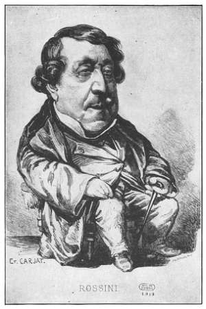 A caricature of accomplished composer and chef Gioachino Rossini. © Pineway | Wiki Commons