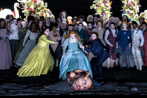 Iestyn Davies, Karin Gauvin, Anna Devin, Allan Clayton, <i>Saul</i>, Glyndebourne, 2018 &copy; Bill Cooper