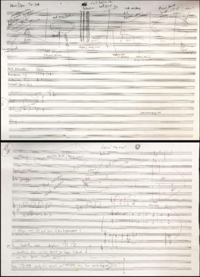 <i>Five Telegrams</i> autograph score © Anna Meredith