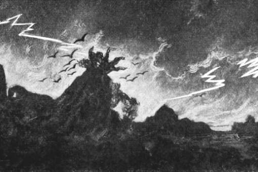 The Ride to the Abyss in <i>L'Art du Th&eacute;&acirc;tre: The Victrola book of the opera</i> &copy; Public domain