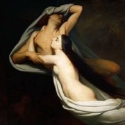 Les ombres de Francesca et de Paolo apparaissent à Dante et à Virgile by Ary Scheffer © Public domain