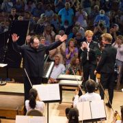 Andris Nelsons, Lucas and Arthur Jussen &copy; Hilary Scott