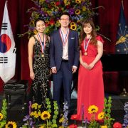 2022 Medalists Sirena Huang (Gold), Julian Rhee (Silver) and Minami Yoshida (Bronze) &copy; Denis Ryan Kelly, Jr.