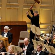 Percussionist Will Hudgins takes aim... &copy; Winslow Townson
