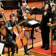 Bruno Delepelaire, Han-Na Chang and the Royal Scottish National Orchestra &copy; Jessica Cowley