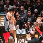 Yannick Nézét-Séguin bows before Yuja Wang &copy; Chris Lee