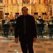 Julio Briseño y el conjunto de metales y percusiones de la OFCM en la Iglesia de Santo Domingo &copy; Orquesta Filarmónica Ciudad de México