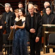 Meigui Zhang, John Luther Adams and the Philadelphia Orchestra &copy; Margo Reed