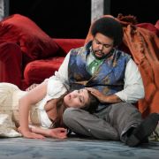 Kara Goodrich (Mimì) and Joshua Blue (Rodolfo) &copy; Steven Pisano