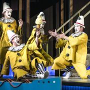 Richard Pinkstone, Marcus Farnsworth, Innocent Masuku and Ossian Huskinson (Zerbinetta's troupe) &copy; Craig Fuller