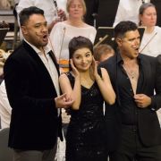 Amitai Pati (Ferrando), Meigui Zhang (Despina), Elliot Madore (Guglielmo), Patrick Carfizzi &copy; Hilary Scott