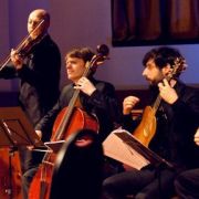 Tercia Realidad, con Jorge Jiménez en el violín, en el Santurio de la Bien Aparecida &copy; Tercia Realidad | Festival de Santander