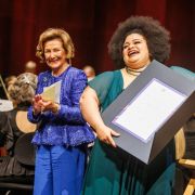 Her Majesty Queen Sonja of Norway and Jasmin White &copy; Per Ole Hagen