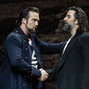 Brian Jagde (Don Alvaro) and Étienne Dupuis (Don Carlo) &copy; ROH | Camilla Greenwell