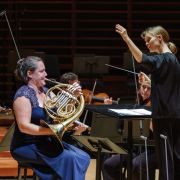 Jennifer Montone, Mirga Gražinytė-Tyla and the Philadelphia Orchestra &copy; Jeff Fusco