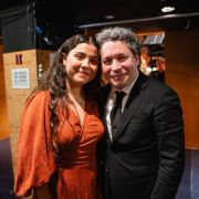 Silvana Estrada and Gustavo Dudamel &copy; Farah Sosa, provided courtesy of the LA Phil