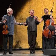 Gidon Kremer, Mikhaïl Pletnev et Giedrė Dirvanauskaitė au TCE &copy; Philippe Escalier