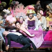 Georg Nigl (Eisenstein), Katharina Konradi (Adele) and ensemble &copy; Wilfried Hösl