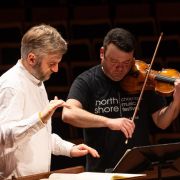 Kirill Karabits and Vadim Gluzman in rehearsal &copy; Bournemouth Symphony Orchestra