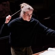 Charlotte Corderoy rehearsing the Royal Philharmonic Orchestra &copy; Tim Lutton