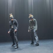 Jens Rosén and Oscar Salomonsson in Pontus Lidberg's On the Nature of Rabbits © Andrea Avezzù, courtesy of La Biennale di Venezia