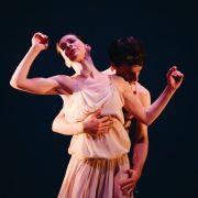 Amy Thake as Isadora and Pierre Tappon as Beach Boy in MacMillan's Isadora &copy; Jimmy Parratt