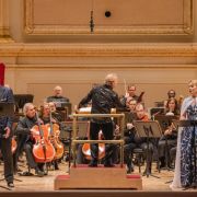 Christian Van Horn, Yannick Nézet-Séguin and Elīna Garanča &copy; Evan Zimmerman/Met Opera