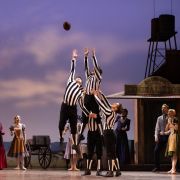 The football team in Greg Horsman's Coppélia for Queensland Ballet © David Kelly