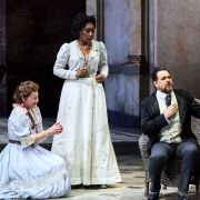 Helen Sherman (Dorabella), Nardus Williams (Fiordiligi) and Richard Anderson (Don Alfonso) &copy; Keith Saunders