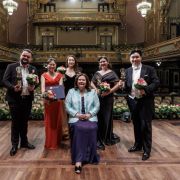 Éva Marton with the five prizewinners &copy; Liszt Academy | László Mudra