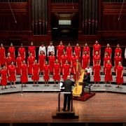 The Singapore Symphony Children's Choir, Gulnara Mashurova and Stephen Layton &copy; Yoricko Liu | Singapore Symphony Orchestra