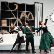 Brandon Randolph, Joe Bowie and Elisa Clark in the Mark Morris Dance Group production The Hard Nut &copy; Julieta Cervantes