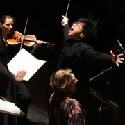 Kahcun Wong conducts The Hallé, with Masabane Cecilia Rangwanasha and Dame Sarah Connolly &copy; Alex Burns | The Hallé