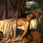 Joseph Denis Odevaere: Lord Byron on his Death-bed (c.1826) &copy; Public domain | Wikimedia Commons