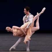 Tiler Peck and Roman Mejia in George Balanchine's Tschaikovsky Pas de Deux &copy; Erin Baiano