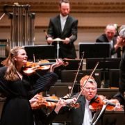 Janine Jansen, Sir Antonio Pappano and members of the LSO &copy; Chris Lee