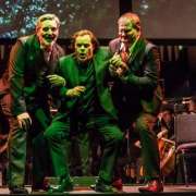 Michael Druiett (Wotan), Jo Pohlheim (Alberich) and Wolfgang Ablinger-Sperrhacke (Loge) &copy; Clive Barda